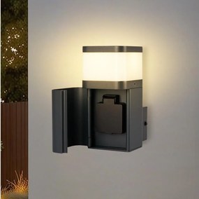 Brilagi - PILLAR kültéri fali lámpa SCHUKO aljzattal 1xG9/11W/230V IP44 antracit