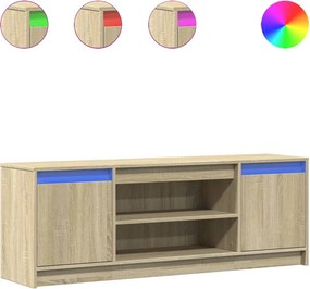 vidaXL sonoma tölgy színű szerelt fa LED-es TV-szekrény 139,5x34x50 cm