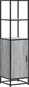 vidaXL Highboard szürke sonoma 35,5x35x139 cm gépelt fa és fém