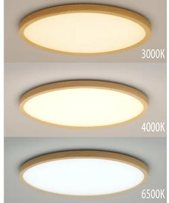 LED mennyezeti lámpa, 18 W, 230 V, 3000/4000/6500 K, átm. 23 cm, bézs