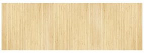 négyszögletű világos természetes bambusz szőnyeg 100 x 300 cm