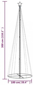 kúp alakú karácsonyfa 310 színes LED-del 100 x 300 cm