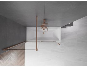 Mexen Velar, 2 szárnyas eltolható kádparaván 150 x 150 cm, 8mm átlátszó üveg, rézmatt, 896-150-000-01-65