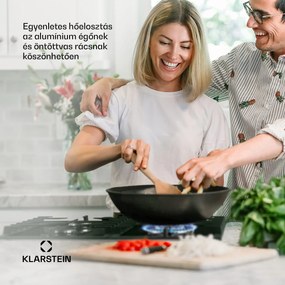 Klarstein Ignito 4, gázfőzőlap, 4 Sabaf égő, üvegkerámia, fekete