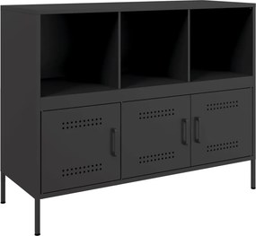 vidaXL fekete acél tálalószekrény 100,5 x 39 x 79 cm