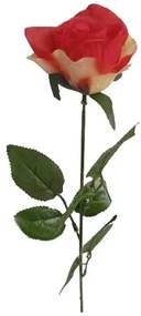 Műcsokor vörös és sárga rózsákból, 67 cm, 12 db