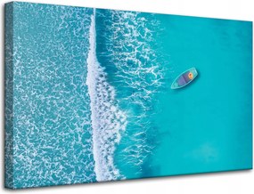 Vászonkép Kék hajó az óceán közepén 80x50 cm