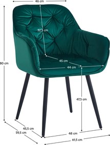 Dizájnos fotel, zöld Velvet szövet, FEDRIS NEW