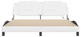 fehér ágykeret LED-ekkel matrac nélkül Zadar 180 x 200 cm