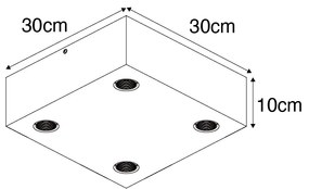 Rusztikus mennyezeti lámpa vintage fa 4-lámpás - Bloc