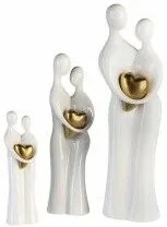 Esküvői szobor fehér arany szívvel 25,5 cm