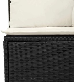 Kerti Kanapé Szett 9 pcs Fekete és Krém 80 x 80 x 71 cm