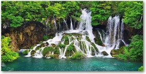 Fotó üvegkép Vízesés a hegyekben 140x70
