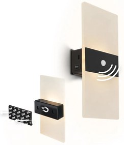 Briloner 3888015 - AURA LED újratölthető fali lámpa érzékelővel 2,5W/5V 1800 mAh fekete