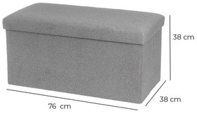 Szürke buklé puff Folding – Casa Selección