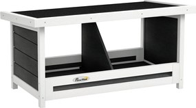 PawHut Tyúkfészek Tyúkok számára - Lucfenyőből készült Tyúkkaliba, Tojástartó Baromfi számára Időjárásálló AszfaltTetővel, 66 x 37 x 34 cm, Szürke | A