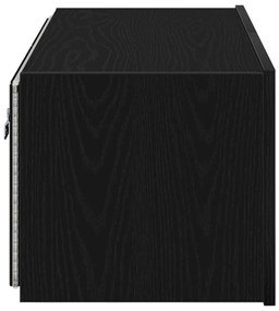 LED világítással ellátott TV faliszekrény Fekete tölgy 80x35x31 cm