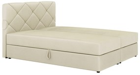 Franciaágy Boxspring 180x200 cm Karum (ágyráccsal és matraccal) (bézs). 1007789