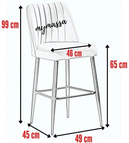 Vento Grey bárszék szett, 4 db, 4 db