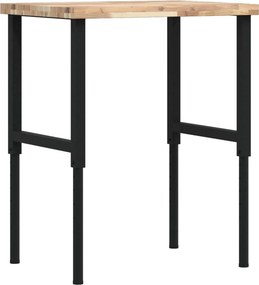 vidaXL tömör bükkfa négyszög alakú munkapad 80 x 60 x (73-99,5) cm