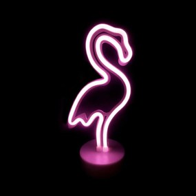Aca Lighting Flamingo, 49 neon Led lámpa, elemes (3xAA)/USB, rózsaszín
