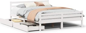 vidaXL fehér tömör fenyőfa ágy matrac nélkül 150 x 200 cm