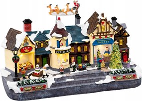 Karácsonyi Figura Led Téli Város Dekoráció Karácsonyra 36,9X25,9 CM