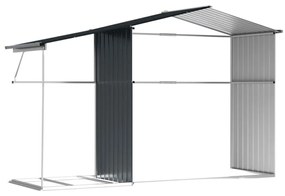 antracitszürke horganyzott acél kerti fészer 277x192,5x179 cm