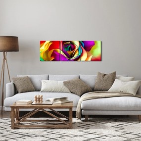 Kép - Színes rózsa (órával) (90x30 cm)