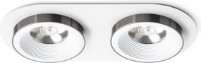 RENDL SHARM R II süllyesztett lámpa fehér fekete króm 230V LED 2x10W 24° 3000K
