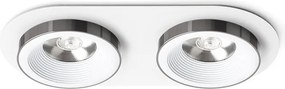 RENDL SHARM R II zápustná bílá černý chrom 230V LED 2x10W 24° 3000K