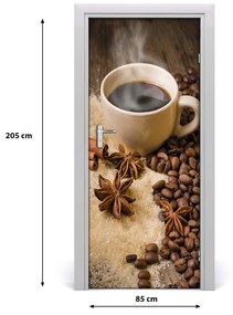 Ajtóposzter öntapadós csésze kávé 95x205 cm