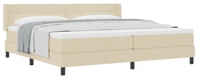 Boxspring ágy matraccal, Krém színben, 200 x 200 cm - Szövet