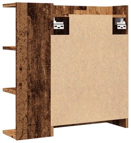 antik fa színű szerelt fa tükrös szekrény 62,5 x 20,5 x 64 cm