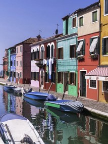 Poszter 30x40cm Többszínű házak a csatorna mellett, Assaf Frank