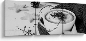 Kép - Téli cappuccino (órával) (90x30 cm)
