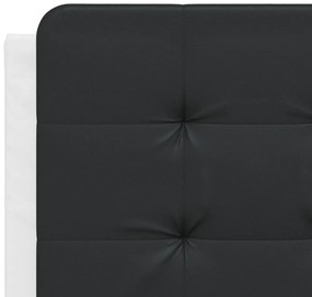 fehér és fekete műbőr ágykeret matrac nélkül Zadar 140 x 190 cm