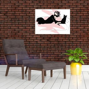 Üveg kép - Fashion lady (70x50 cm)