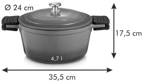 Indukciós tűzhelyhez alkalmas edény tapadásmentes felülettel 4.7 l Bordeaux – Tescoma