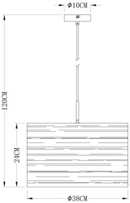 Globo 15342 - Csillár zsinóron TUNNO 1xE27/40W/230V
