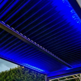 LUXE pergola 3x3m antracit LED világítással