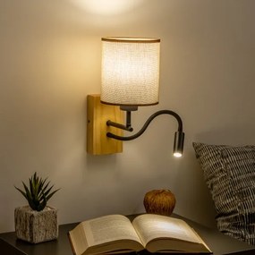 Brilagi - LED Fali lámpa NUBILA WOOD 1xE27/25W/230V + LED/3W tölgy/barna