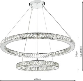 Dar Lighting WONDER WON2550 Függőlámpa 1x45W/LED 3000K 1000LM IP20