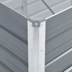 szürke horganyzott acél kerti magaságyás 160 x 40 x 77 cm