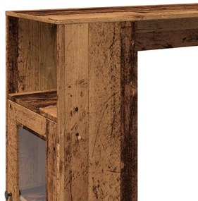 vidaXL antik fa színű szerelt fa bárasztal tárolókkal 101x40x103,5 cm