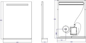 AREZZO design LED okos tükör világító polc + kozmetikai tükör 60x80cm