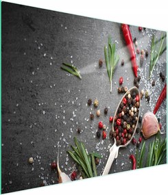 Üveg Vágódeszka 52x30 Fűszerek Edzett Üveg