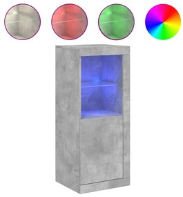 betonszürke tálalószekrény LED-világítással 41 x 37 x 100 cm
