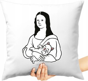 Monalisa Mintás Párna Macskával Vicces Puha Macska