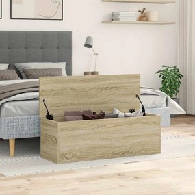sonoma tölgy színű szerelt fa tárolóláda 102 x 35 x 35 cm